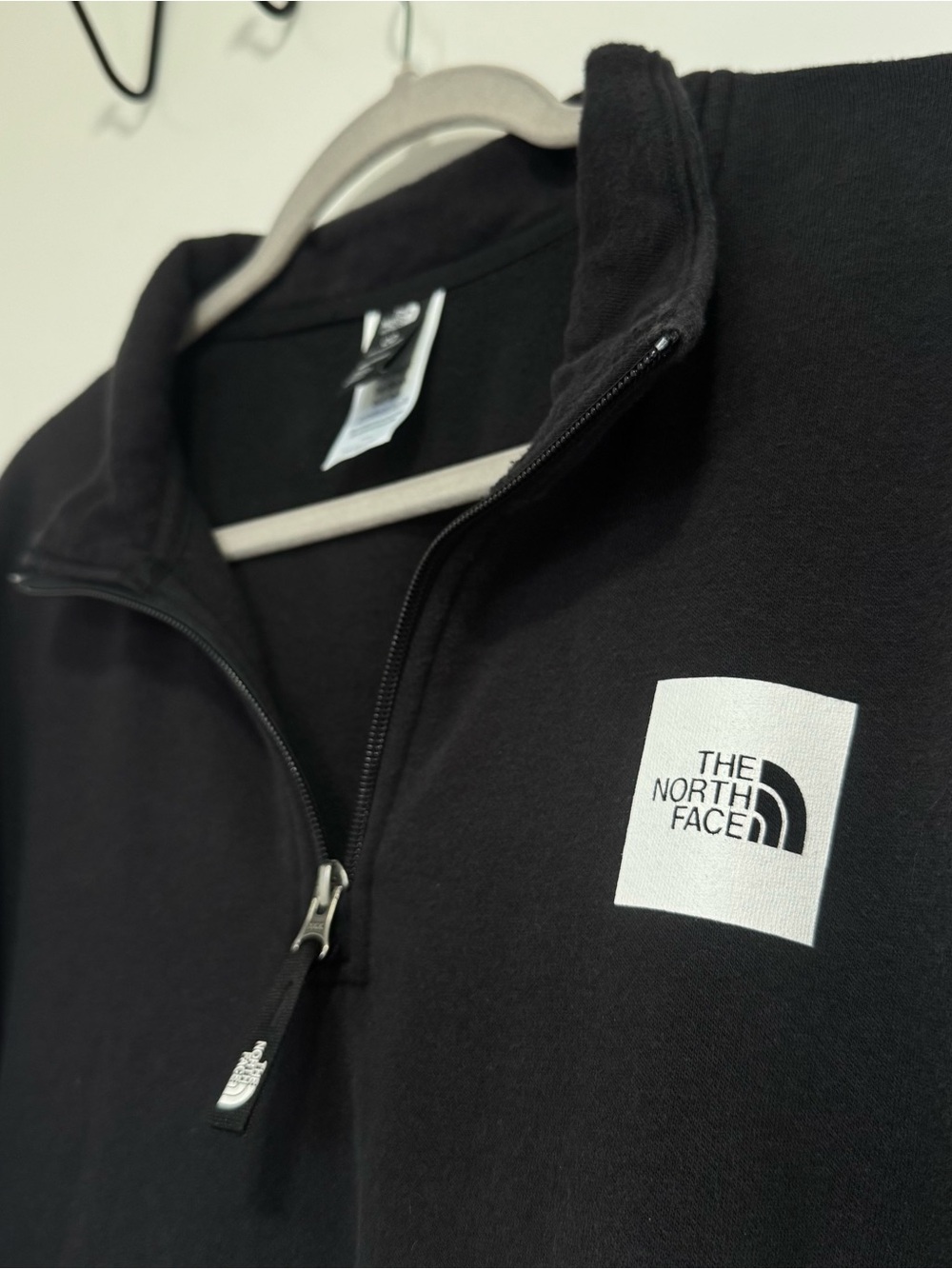 The North Face Black Half-Zip Pullover with White Logo